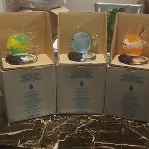 NWT 3 Partylite fish tealight holders